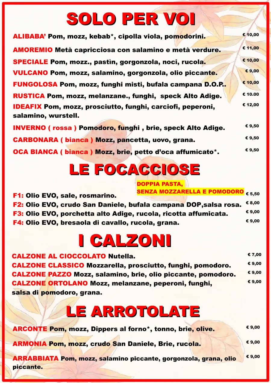Listino online : Nuovo listino Pizzaidea Ceggia